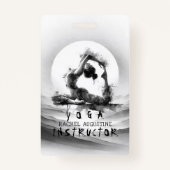 ヨガ霊気一本足キングピジョンポーズウォーター色 バッジ (裏面)