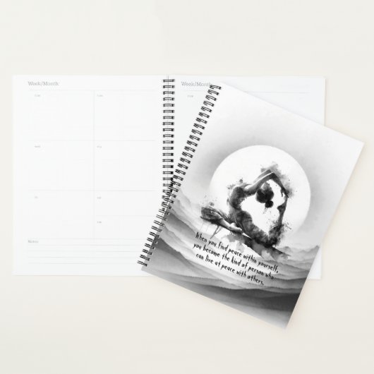 ヨガ霊気一本足キングピジョンポーズウォーター色 プランナー手帳 (ディスプレー)