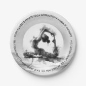 ヨガ霊気一本足キングピジョンポーズウォーター色 ペーパープレート (正面)