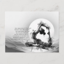 ヨガ霊気一本足キングピジョンポーズウォーター色 ポストカード