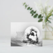 ヨガ霊気一本足キングピジョンポーズウォーター色 ポストカード (スタンド正面)