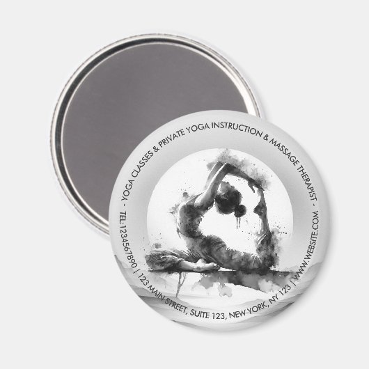 ヨガ霊気一本足キングピジョンポーズウォーター色 マグネット (正面/裏面)
