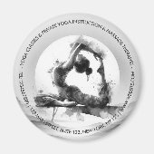 ヨガ霊気一本足キングピジョンポーズウォーター色 マグネット (正面)