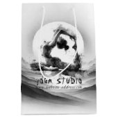 ヨガ霊気一本足キングピジョンポーズウォーター色 ミディアムペーパーバッグ (正面)