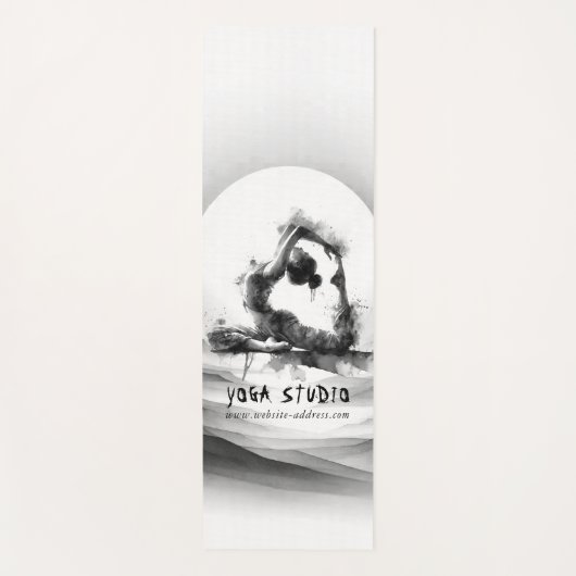 ヨガ霊気一本足キングピジョンポーズウォーター色 ヨガマット (正面)