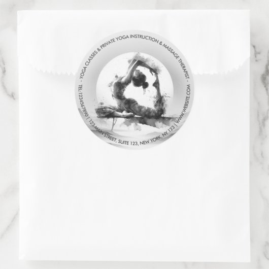 ヨガ霊気一本足キングピジョンポーズウォーター色 ラウンドシール (バッグ)