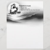 ヨガ霊気一本足キングピジョンポーズウォーター色 レターヘッド (正面)