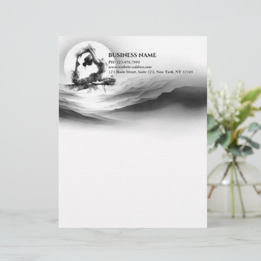 ヨガ霊気一本足キングピジョンポーズウォーター色 レターヘッド (スタンド正面)