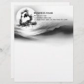 ヨガ霊気一本足キングピジョンポーズウォーター色 レターヘッド (正面/裏面)