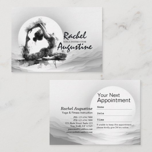 ヨガ霊気一本足キングピジョンポーズウォーター色 予約カード (正面/裏面)