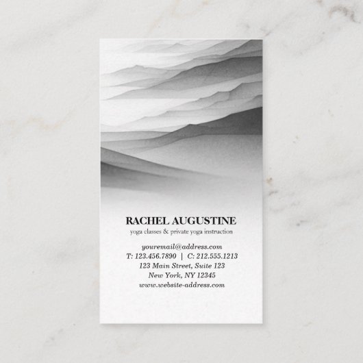 ヨガ霊気一本足キングピジョンポーズウォーター色 名刺 (裏面)