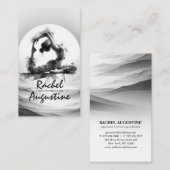 ヨガ霊気一本足キングピジョンポーズウォーター色 名刺 (正面/裏面)