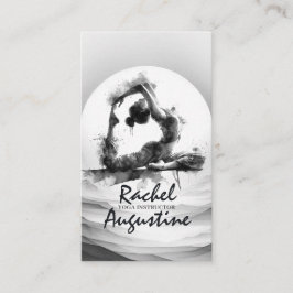 ヨガ霊気一本足キングピジョンポーズウォーター色 名刺