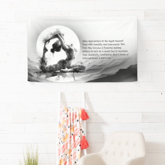 ヨガ霊気一本足キングピジョンポーズウォーター色 横断幕 (インサイチュ)