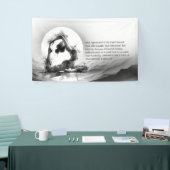 ヨガ霊気一本足キングピジョンポーズウォーター色 横断幕 (トレードショー)