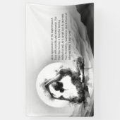 ヨガ霊気一本足キングピジョンポーズウォーター色 横断幕 (縦)