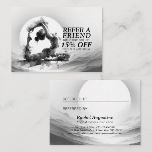 ヨガ霊気一本足キングピジョンポーズウォーター色 紹介カード (正面/裏面)