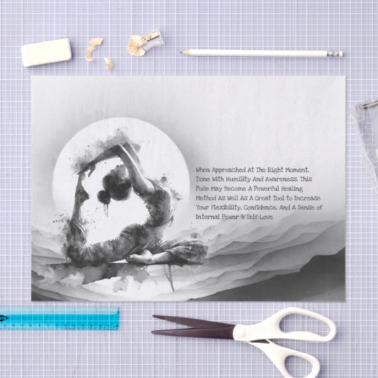 ヨガ霊気一本足キングピジョンポーズウォーター色 薄葉紙 (クラフト)