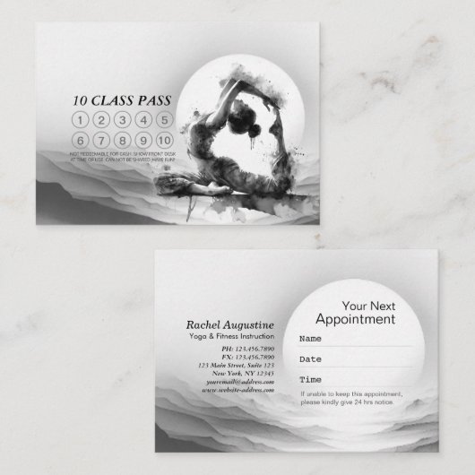 ヨガ霊気一本足キングピジョンポーズクラスパス ロイヤリティカード (正面/裏面)