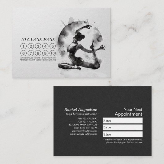 ヨガ霊気一本足キングピジョンポーズクラスパス ロイヤリティカード (正面/裏面)