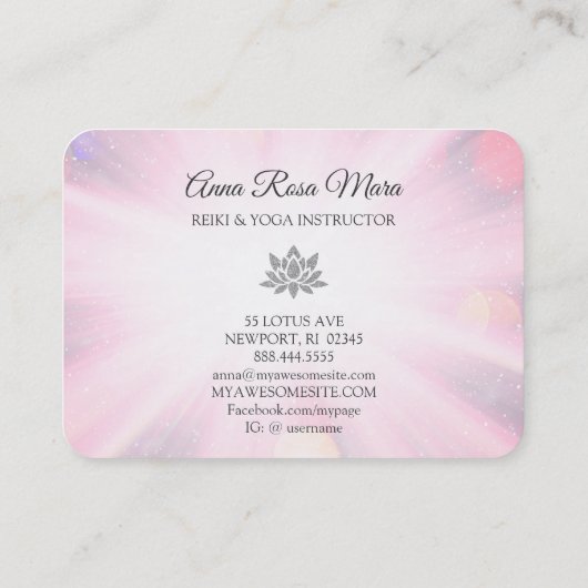 *~*ヨガ霊気癒しエネルギーグリッターLotus Rays 名刺 (裏面)