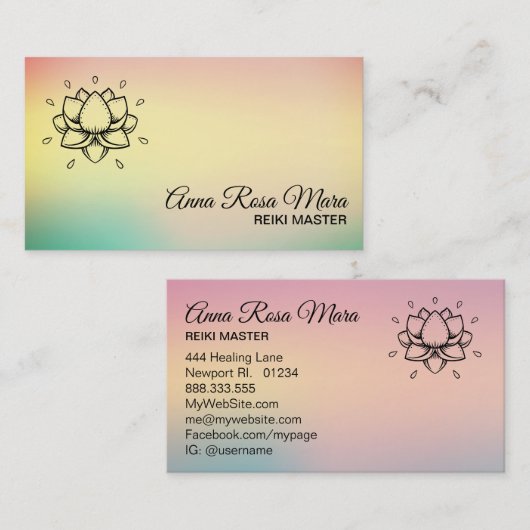 *~*ヨガ霊気Energy Healer Lylir Lotus Massage 名刺 (正面/裏面)