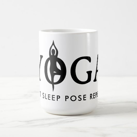 ヨガ食べ愛好家のための睡眠ポーズリピートコーヒーマグ コーヒーマグカップ (中央)