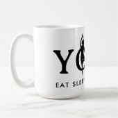 ヨガ食べ愛好家のための睡眠ポーズリピートコーヒーマグ コーヒーマグカップ (左)