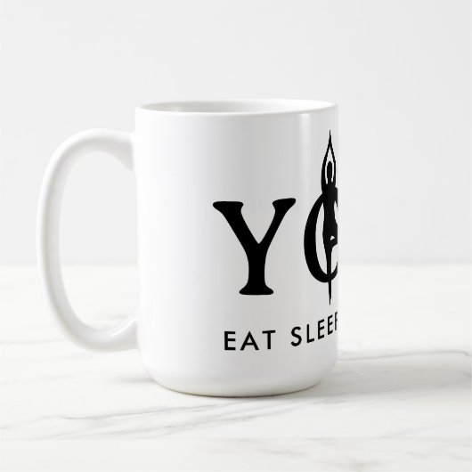 ヨガ食べ愛好家のための睡眠ポーズリピートコーヒーマグ コーヒーマグカップ (左)