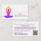 ヨガ鮮やかストライプのインストラクター 名刺 (正面/裏面)