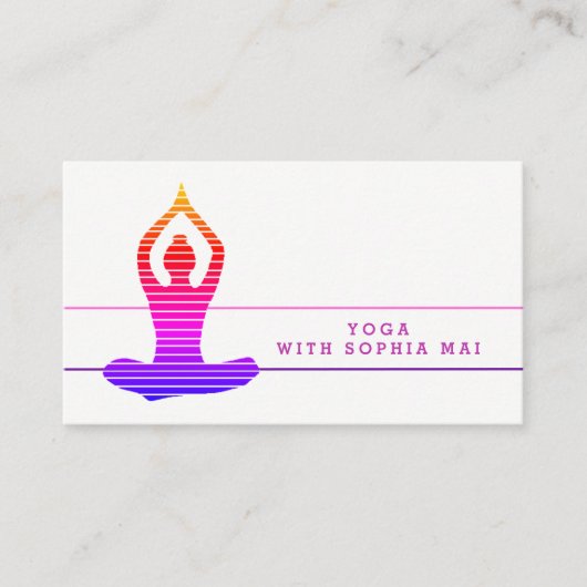 ヨガ鮮やかストライプのインストラクター 名刺 (正面)