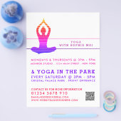 ヨガ鮮やかストライプのクラス広告のフライヤー チラシ (シングル)