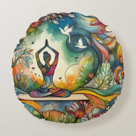 ヨガ鮮やかセレニティ ラウンドクッション
