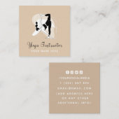 ヨガ・インストラクター ピラティス 女性 ストレッチ イラスト スクエア名刺 (正面/裏面)