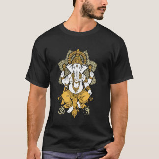 ヨガ エレファント ガネーシャ ガネーシャ インド オーム 陰陽 Tシャツ