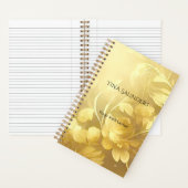 ヨガ ゴールド フラワーズ オーダーメイド ネーム ノートブック (内側)
