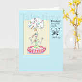 ヨガ「ソール」検索誕生日カード カード (黄色い花)