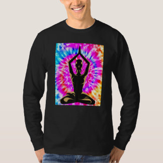 ヨガ ナマステ ムーン タイダイ ブッダ ポーズ Tシャツ
