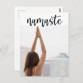 ヨガ ナマステ 女性のヨガポーズ ポストカード (正面/裏面)