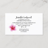 ヨガ&ピラティスインストラクター明るい赤紫色リリー 名刺 (裏面)