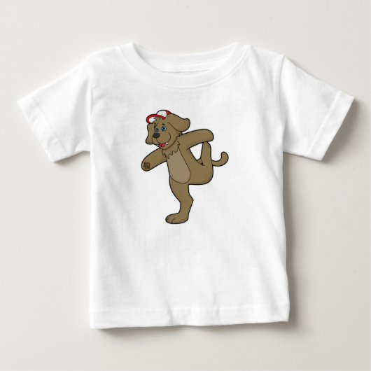 ヨガ・フィットネスでの犬 ベビーTシャツ (正面)