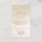 ヨガ |プロフェッショナル先生 名刺 (裏面)