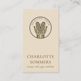 ヨガ マッサージ メヘンディ ヘンナ ハンド ビジネス カード
