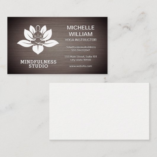 ヨガ | ロータスフラワーロゴ 名刺 (正面/裏面)