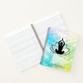 ヨガ ロータス インストラクター レイキ コーチ 青 水彩 ノートブック (内部)