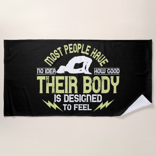 ヨガ – 人々はアイディアがない彼らの体は良い ビーチタオル (正面)