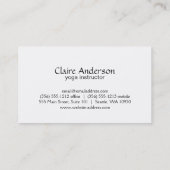 ヨガ（白）灰色の背景 名刺 (裏面)