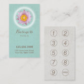 ヨガ&瞑想ロータスフラワーミントリネンロイヤリティ ロイヤリティカード (正面/裏面)