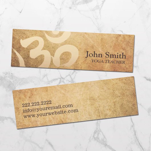 ヨガ&瞑想ヴィンテージオムシンボルミニ スキニー名刺