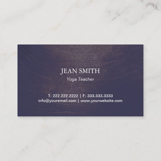 ヨガ&瞑想ヴィンテージパープルオムサイン 名刺 (裏面)